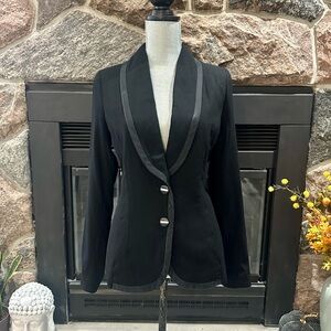 St. John Collection Black Blazer with Silver Accents